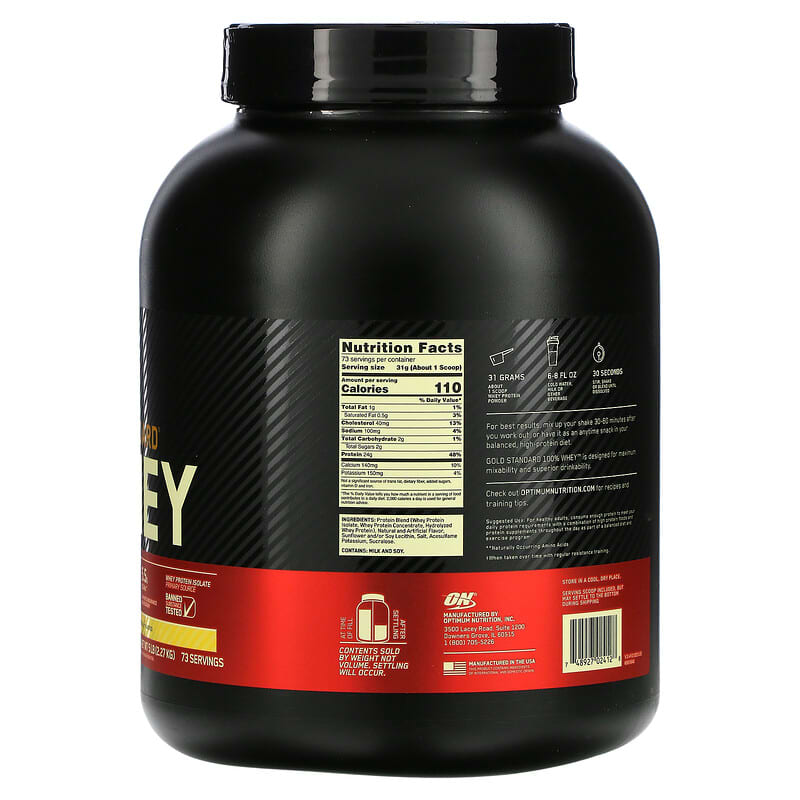 Optimum Nutrition, Gold Standard 100% Whey, French Vanilla Creme, 5 lb (2.27 kg) 748927024128