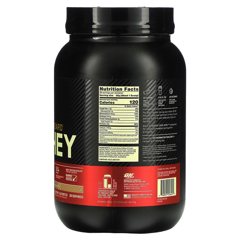 Optimum Nutrition, Gold Standard 100% Whey, Mocha Cappuccino, 2 lb (907 g) 748927026245