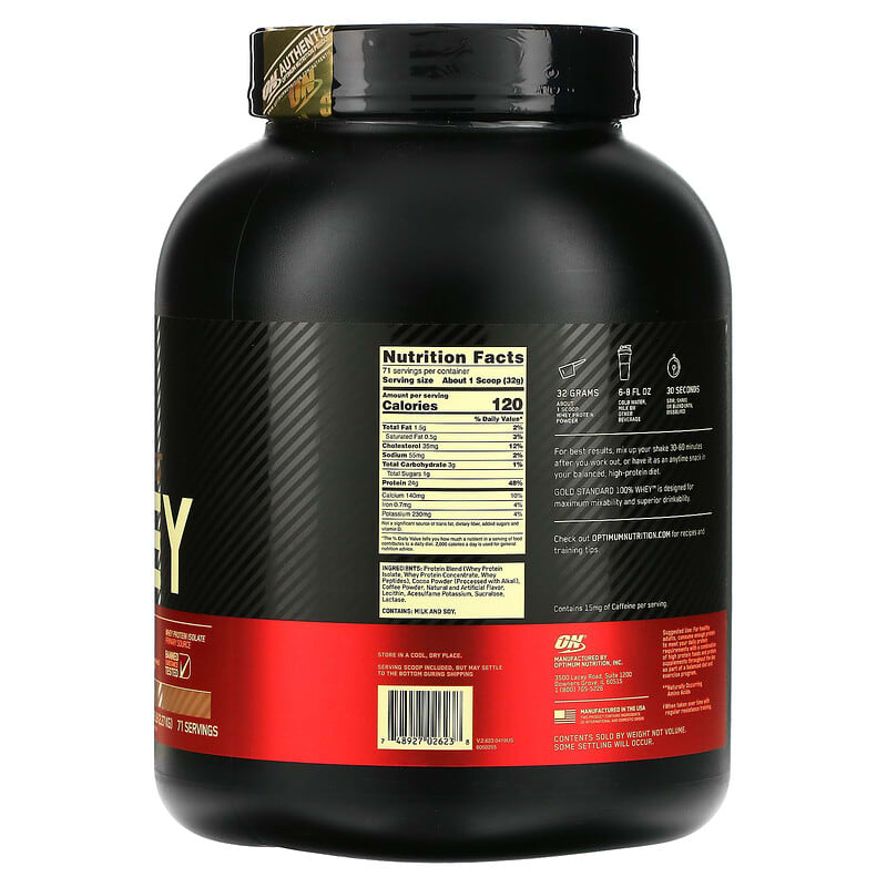 Optimum Nutrition, Gold Standard 100% Whey, Mocha Cappuccino, 5 lb (2.27 kg) 748927026238