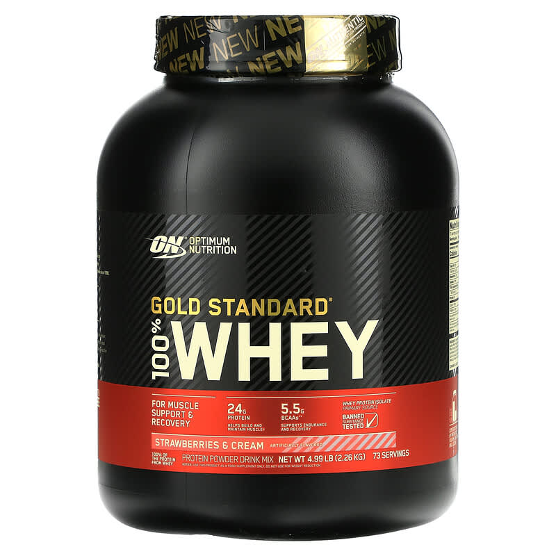 Optimum Nutrition Gold Standard 100% Whey Strawberries & Cream 4.99 lb (2.26 kg) 748927062045