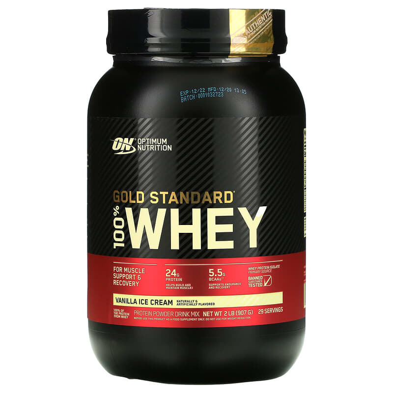 Optimum Nutrition Gold Standard 100% Whey Vanilla Ice Cream 2 lb (907 g) 748927028652