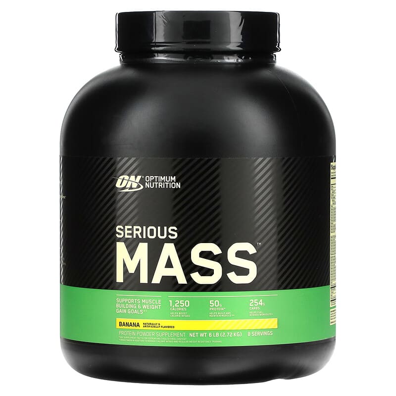 Optimum Nutrition Serious Mass Protein Powder Supplement Banana 6 lb (2.72 kg) 748927028867
