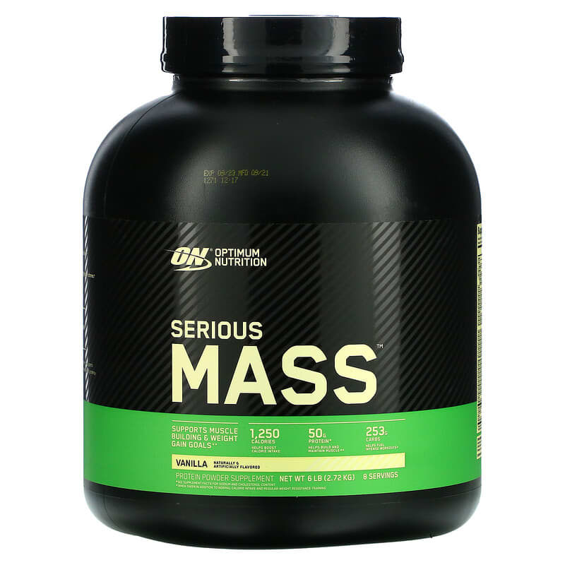 Optimum Nutrition Serious Mass Protein Powder Supplement Vanilla 6 lb (2.72 kg) 748927023008