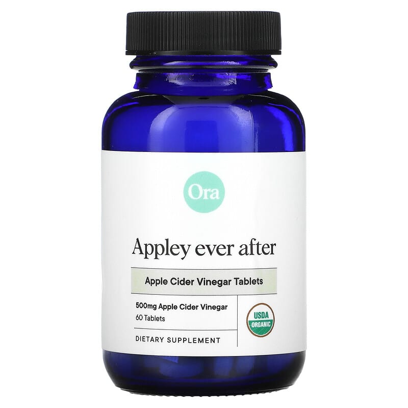 Ora Appley Ever After Apple Cider Vinegar Tablets 500 mg  60 Tablets 856720007412