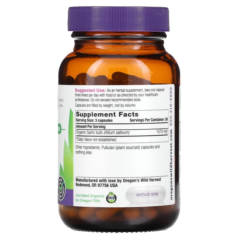 Oregons Wild Harvest, Garlic, 90 Vegan Capsules 706195000329