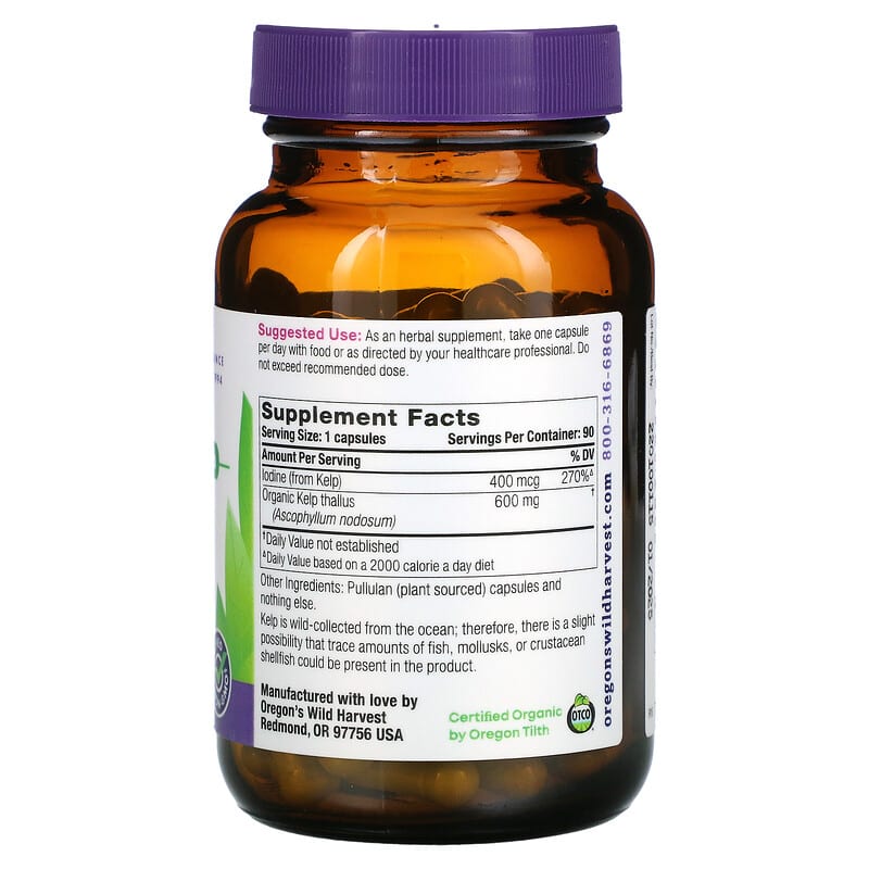 Oregons Wild Harvest, Kelp, 90 Vegan Capsules 706195004297