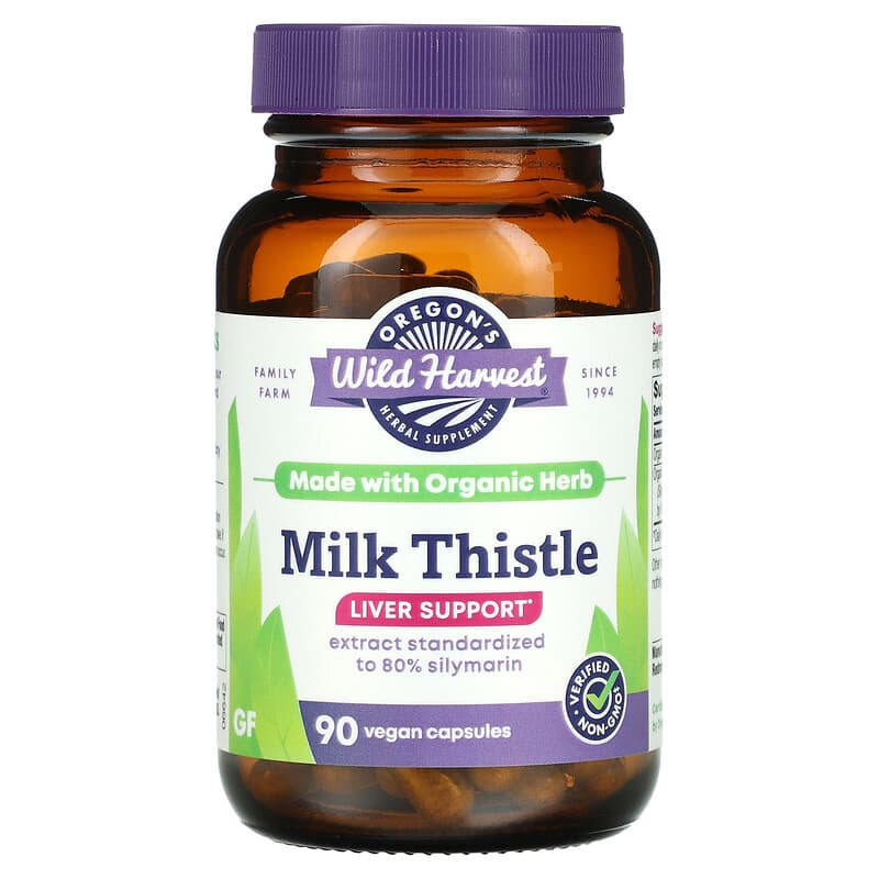 Oregons Wild Harvest Milk Thistle 90 Vegan Capsules 706195000190