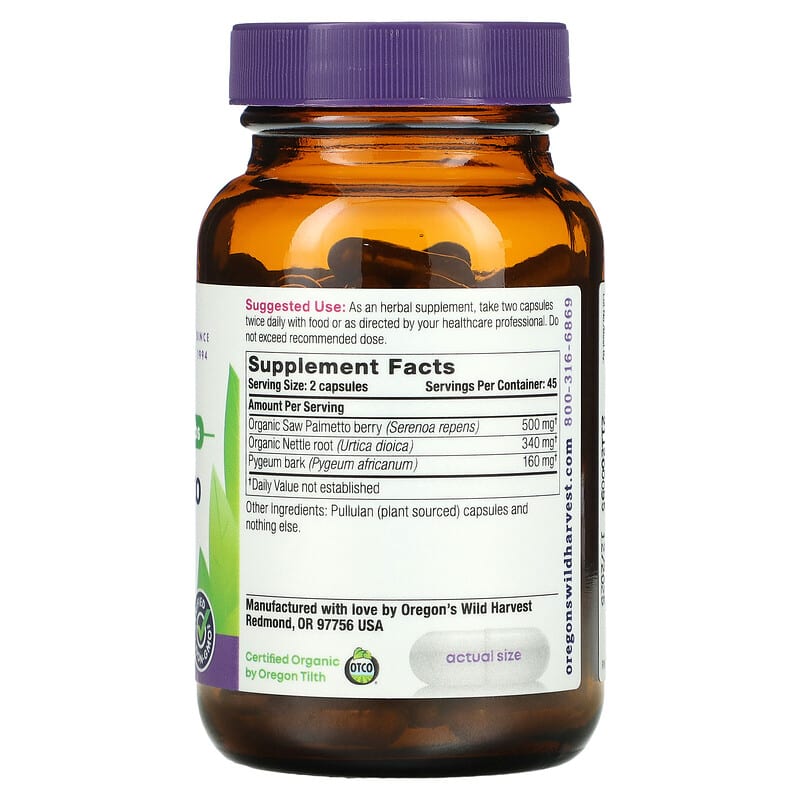 Oregons Wild Harvest, Saw Palmetto Pygeum, 90 Vegan Capsules 706195000183