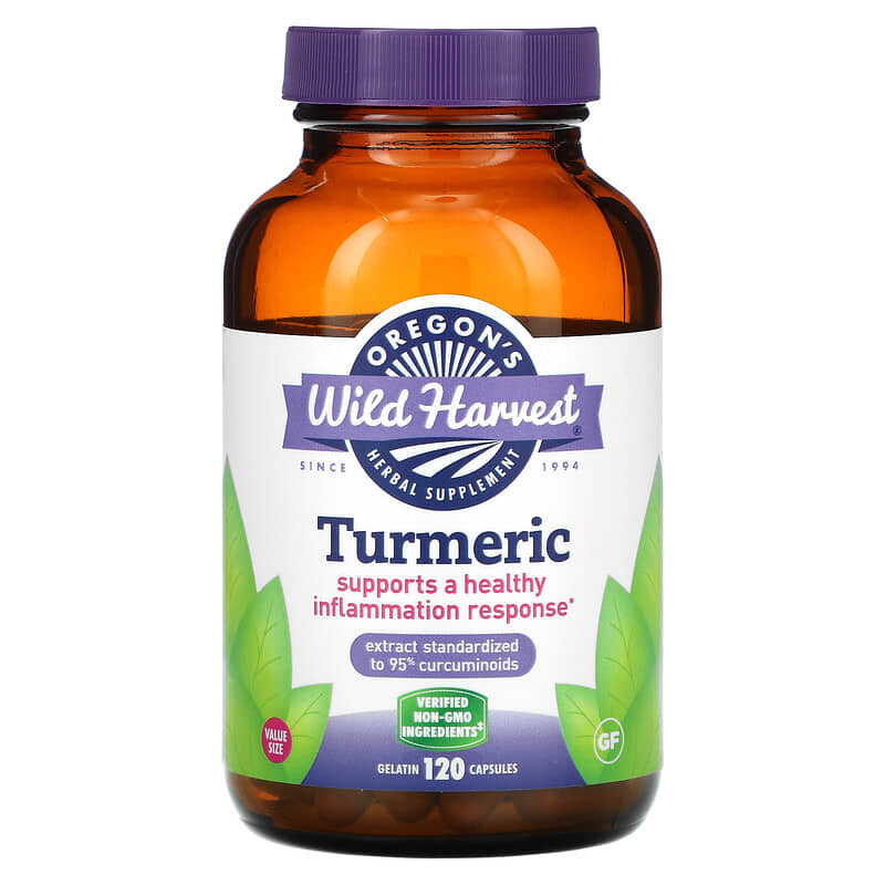 Oregons Wild Harvest Turmeric 120 Gelatin Capsules 706195106045