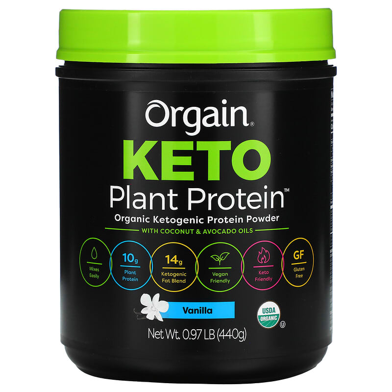 Orgain Keto Organic Plant Protein Powder with Coconut & Avocado Oils Vanilla 0.97 lb (440 g) 851770007405