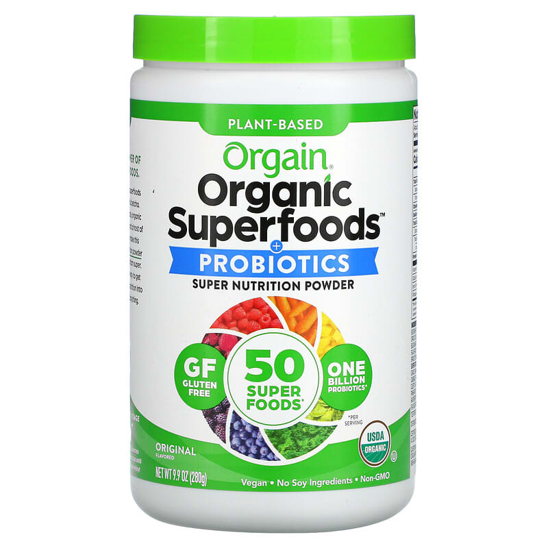 Orgain Organic Plant-Based Superfoods + Probiotics Original 9.9 oz (280 g) 851770003957