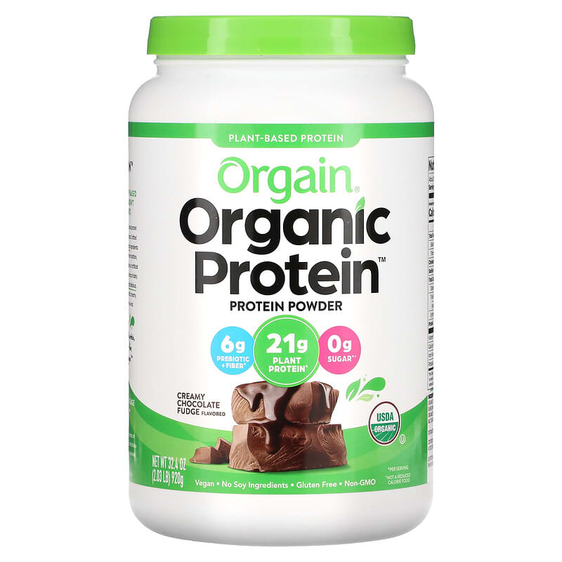 Orgain Organic Protein Powder Plant Based Creamy Chocolate Fudge 2.03 lbs (920 g) 851770003179