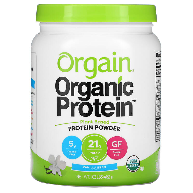 Orgain Organic Protein Powder Plant Based Vanilla Bean 1.02 lb (462) g 851770003926