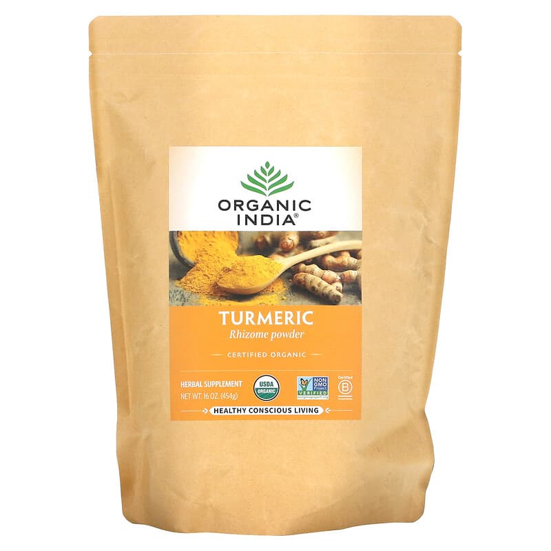 Organic India Turmeric Rhizome Powder 16 oz (454 g) 851469000595
