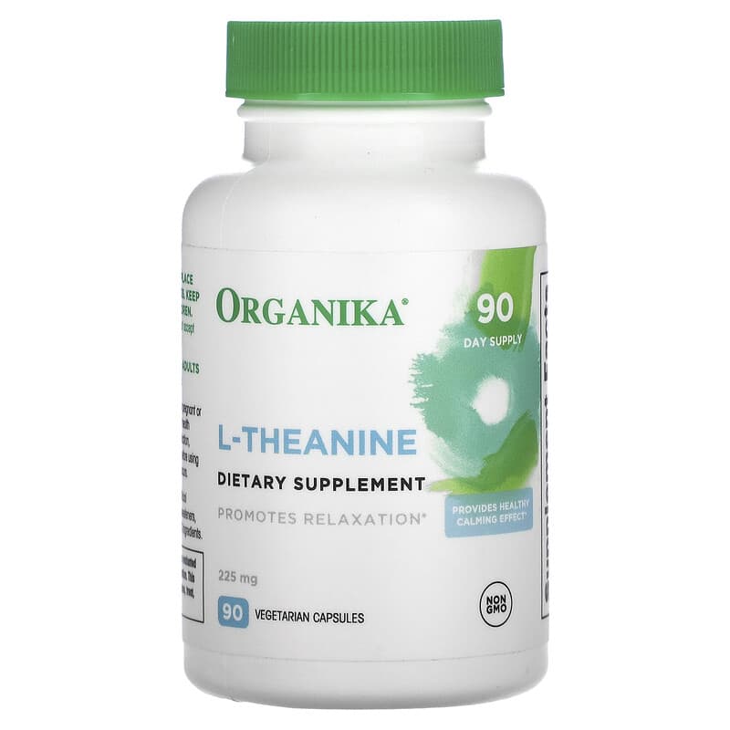 Organika L-Theanine 225 mg 90 Vegetarian Capsules 620365250584