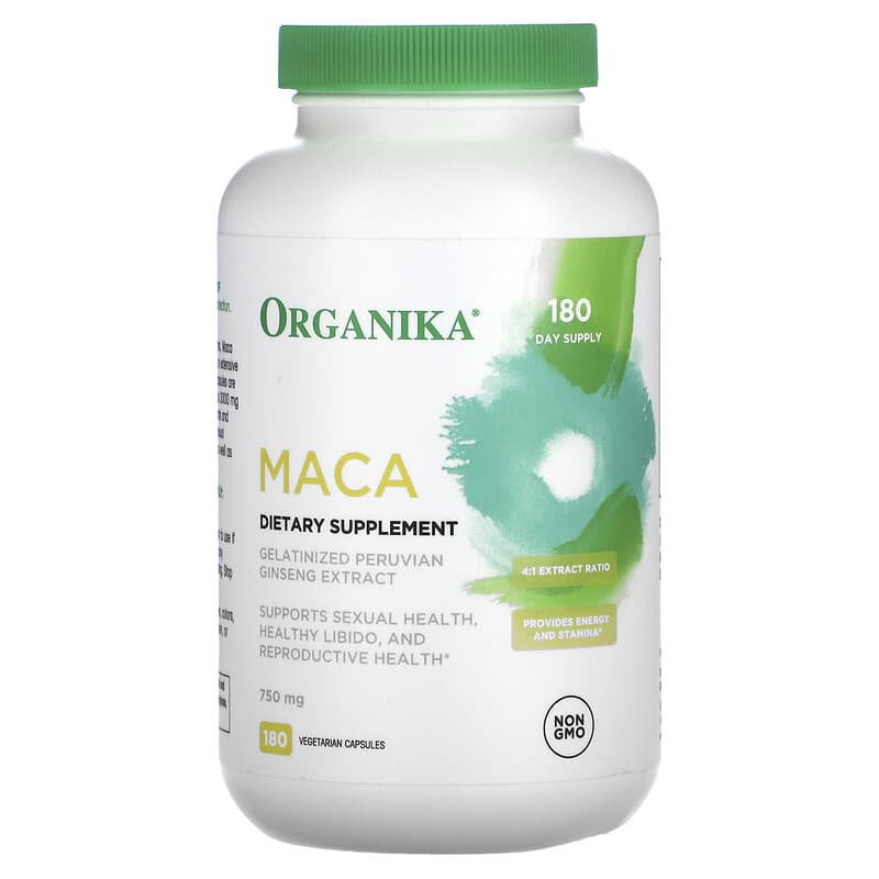 Organika MACA 750 mg 180 Vegetarian Capsules 620365250607