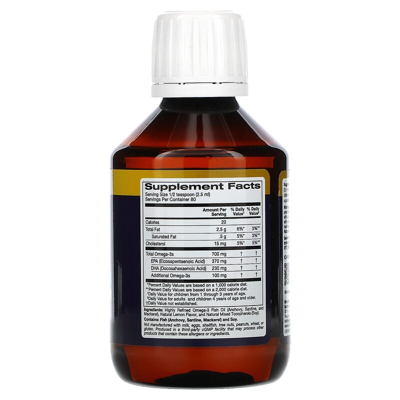 Oslomega, Norwegian Kids Omega-3 Fish Oil, Natural Lemon Flavor, 6.7 fl oz (200 ml) 898220013883