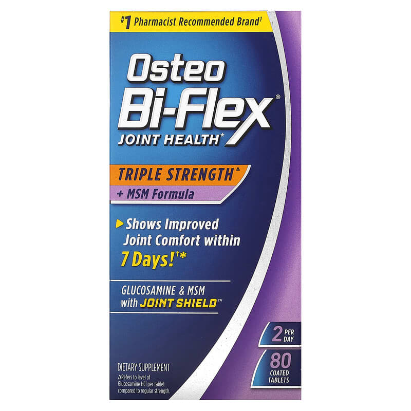 Osteo Bi-Flex Joint Health Triple Strength + MSM Formula 80 Coated Tablets 30768541279