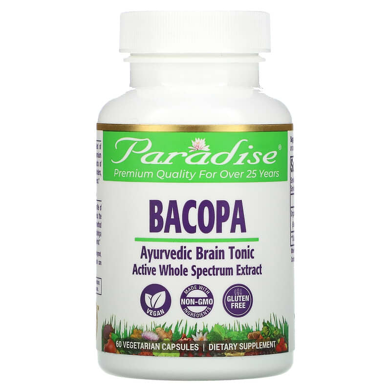 Paradise Herbs Bacopa 60 Vegetarian Capsules 601944777630