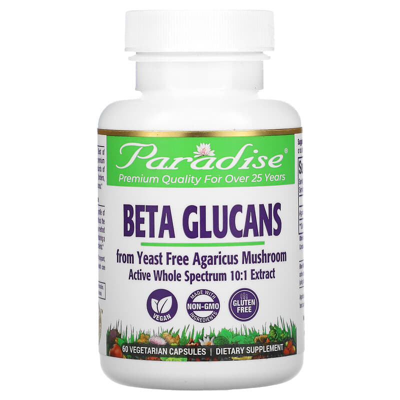 Paradise Herbs Beta Glucans 60 Vegetarian Capsules 601944777388