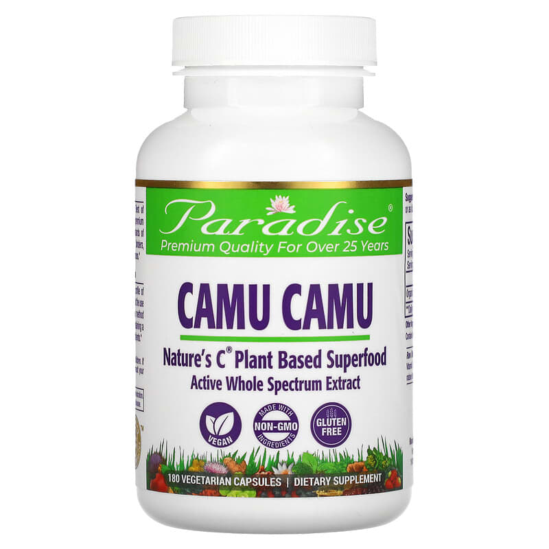 Paradise Herbs Camu Camu 180 Vegetarian Capsules 601944778873
