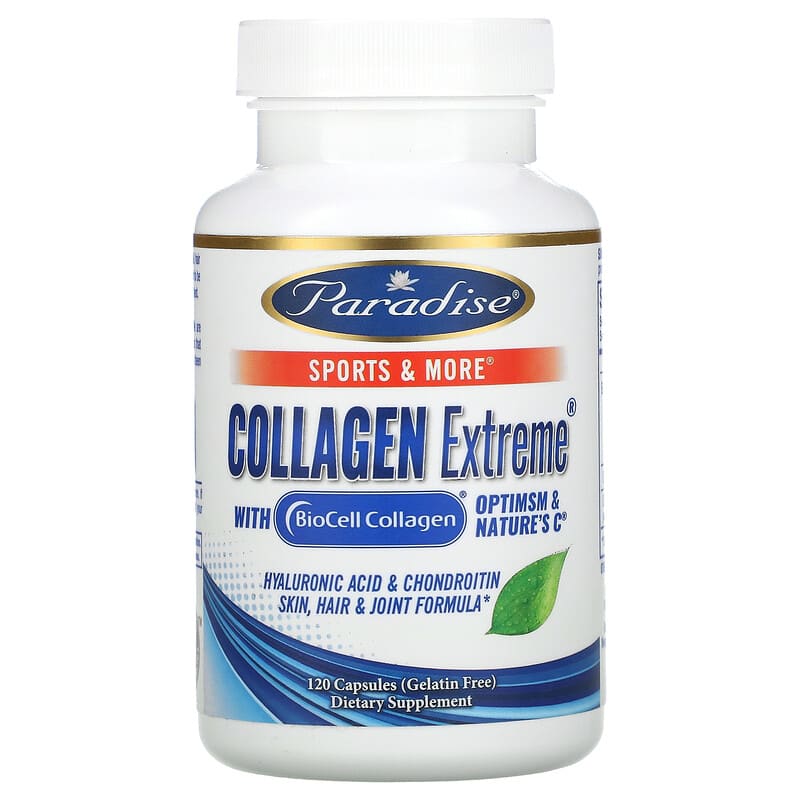 Paradise Herbs Collagen Extreme with BioCell Collagen OptiMSM & Nature's C 120 Capsules 601944778651