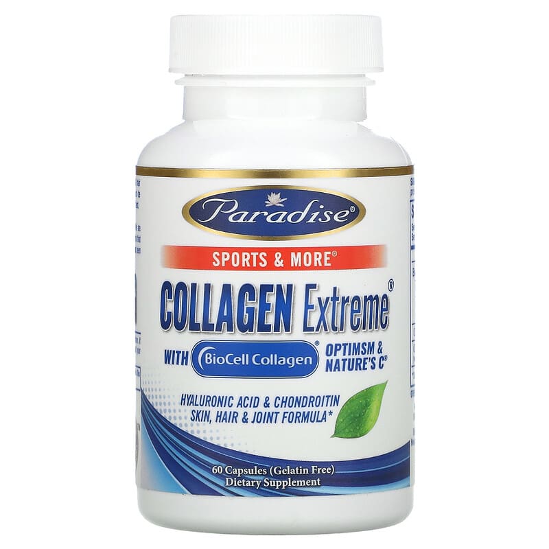 Paradise Herbs Collagen Extreme with BioCell Collagen OptiMSM & Nature's C 60 Capsules 601944778644