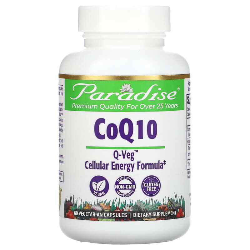 Paradise Herbs CoQ10 60 Vegetarian Capsules 601944777548
