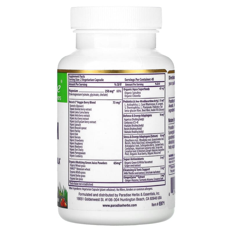 Paradise Herbs, Earth's Blend, Magnesium, 90 Vegetarian Capsules 601944778712