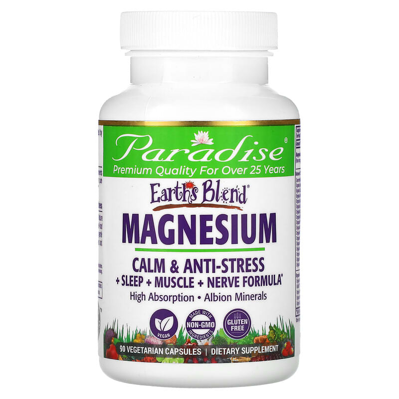 Paradise Herbs Earth's Blend Magnesium 90 Vegetarian Capsules 601944778712