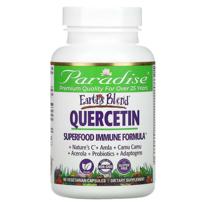 Paradise Herbs Earth's Blend Quercetin Superfood Immune Formula 90 Vegetarian Capsules 601944778927