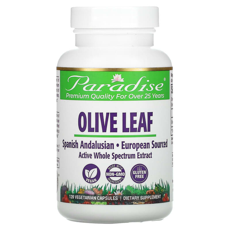 Paradise Herbs Olive Leaf 120 Vegetarian Capsules 601944777739