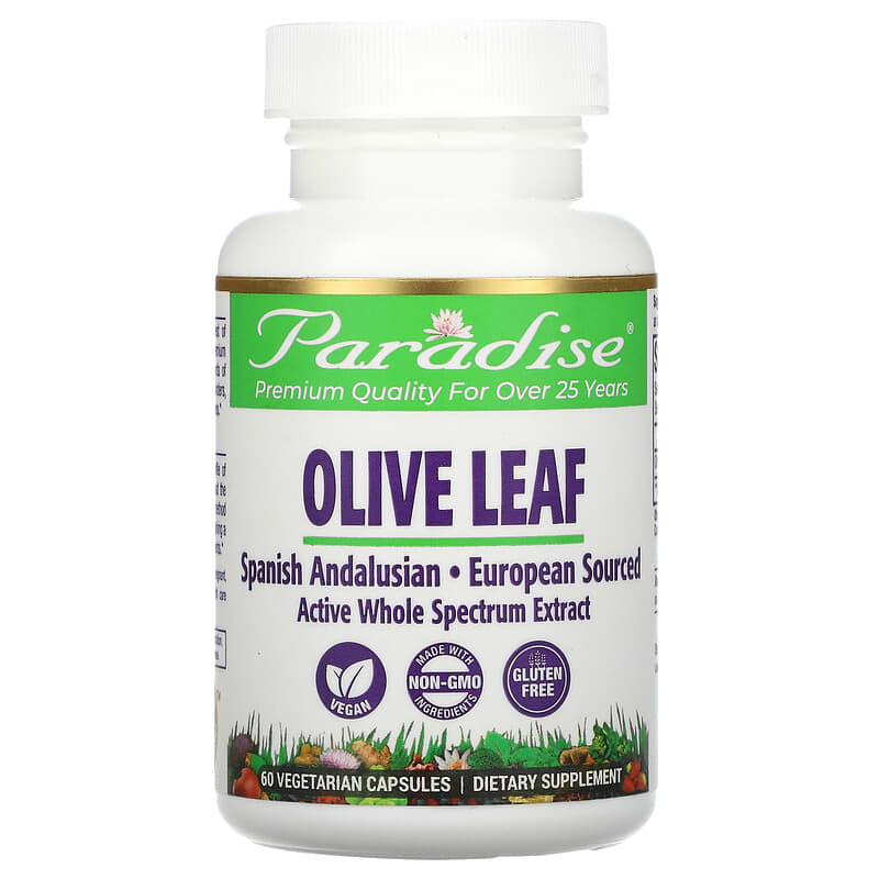 Paradise Herbs Olive Leaf 60 Vegetarian Capsules 601944777340