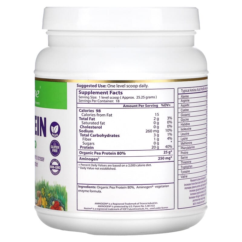 Paradise Herbs, Pea Protein, Unflavored, 16 oz (454 g) 601944778552