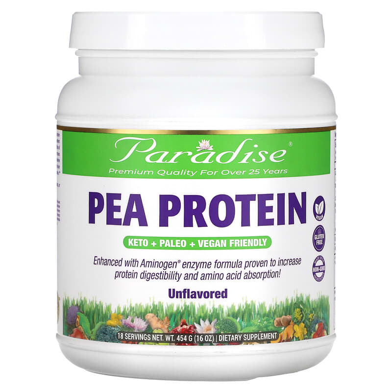 Paradise Herbs Pea Protein Unflavored 16 oz (454 g) 601944778552