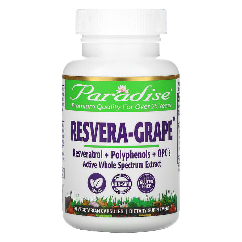 Paradise Herbs Resvera-Grape 60 Vegetarian Capsules 601944777944
