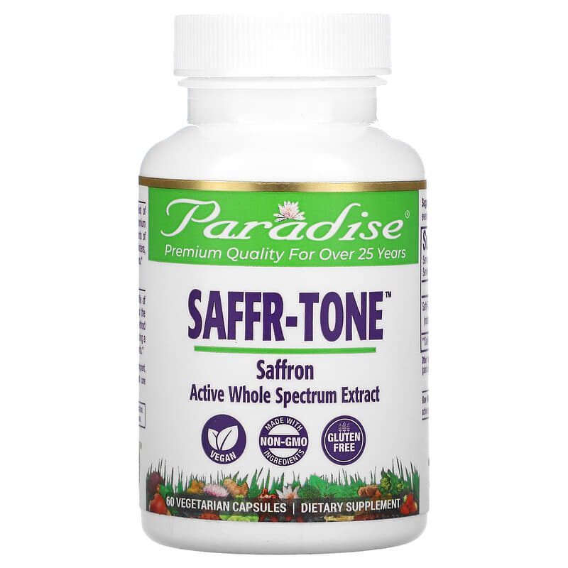 Paradise Herbs Saffr-Tone 60 Vegetarian Capsules 601944778309