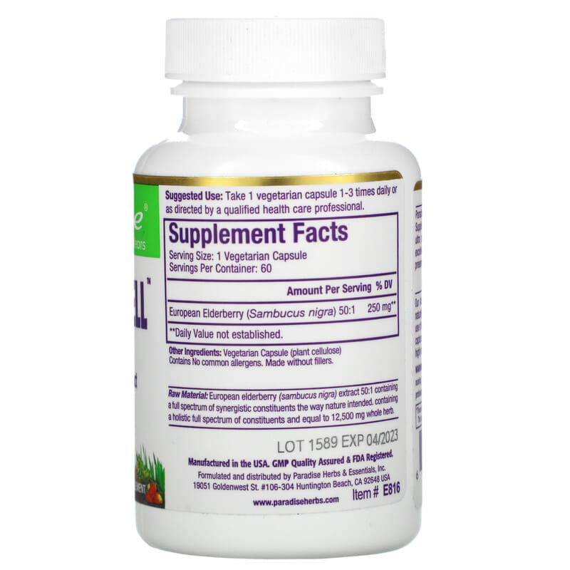 Paradise Herbs, Sambuca-Well, 60 Vegetarian Capsules 601944778163