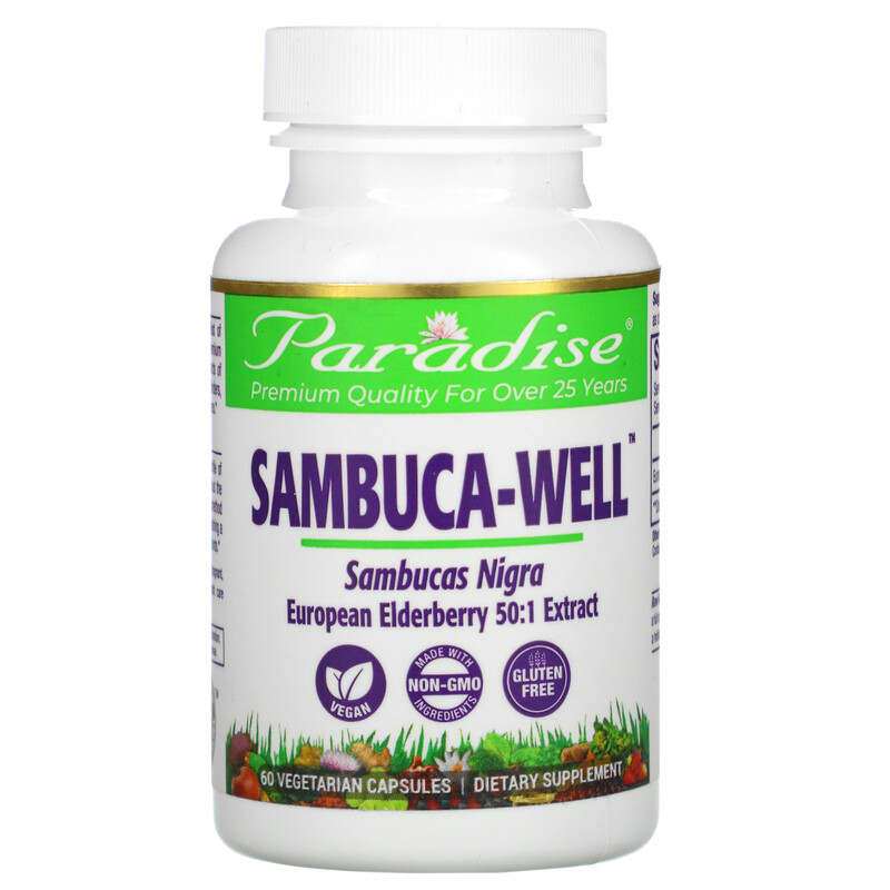 Paradise Herbs Sambuca-Well 60 Vegetarian Capsules 601944778163