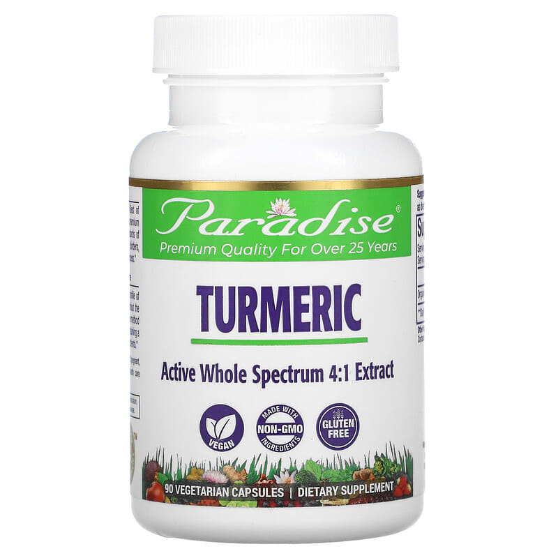 Paradise Herbs Turmeric 500 mg 90 Vegetarian Capsules 601944778101