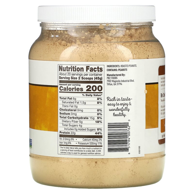 PB2 Foods, Pure Peanut Protein Plant Powder, 2 lbs ( 907 g) 851784007620