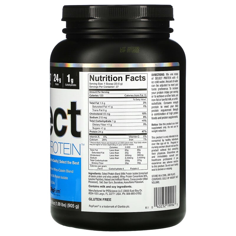 PEScience, Select Protein, Frosted Chocolate Cupcake, 31.9 oz (905 g) 40232199943