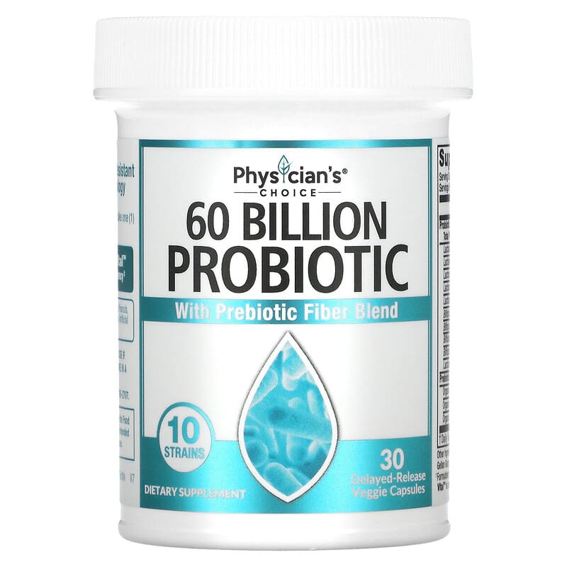 Physician's Choice, 60 Billion Probiotic, 30 Delayed-Release Veggie Capsules 854226008513