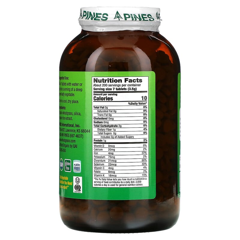 Pines International, Wheat Grass, 500 mg, 1,400 Tablets 43952000049