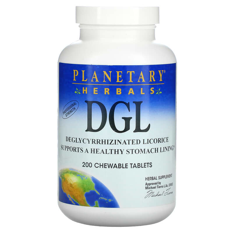 Planetary Herbals DGL Deglycyrrhizinated Licorice 200 Chewable Tablets 21078105015