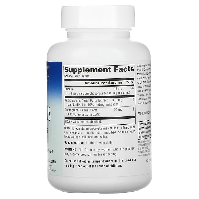 Planetary Herbals, Full Spectrum Andrographis, 400 mg, 120 Tablets 21078104889