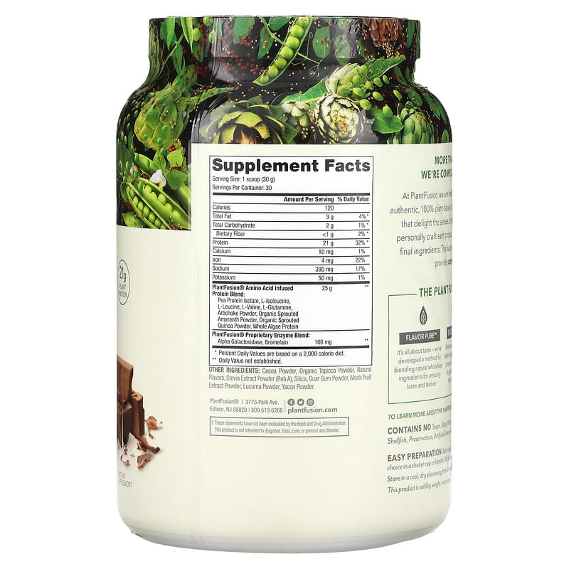 PlantFusion, Complete Protein, Rich Chocolate, 2 lb (900 g) 890985001969