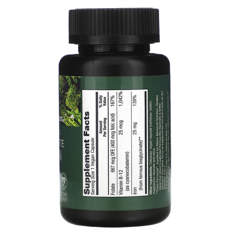 PlantFusion, Vegan Complete Iron, 25 mg, 90 Vegan Capsules 840052400126