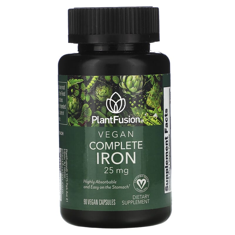 PlantFusion Vegan Complete Iron 25 mg 90 Vegan Capsules 840052400126