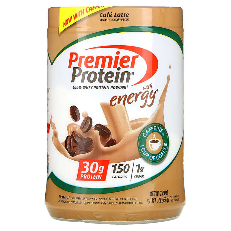 Premier Protein 100% Whey Protein Powder Cafe Latte 1 lb 7 oz (680 g) 643843717362